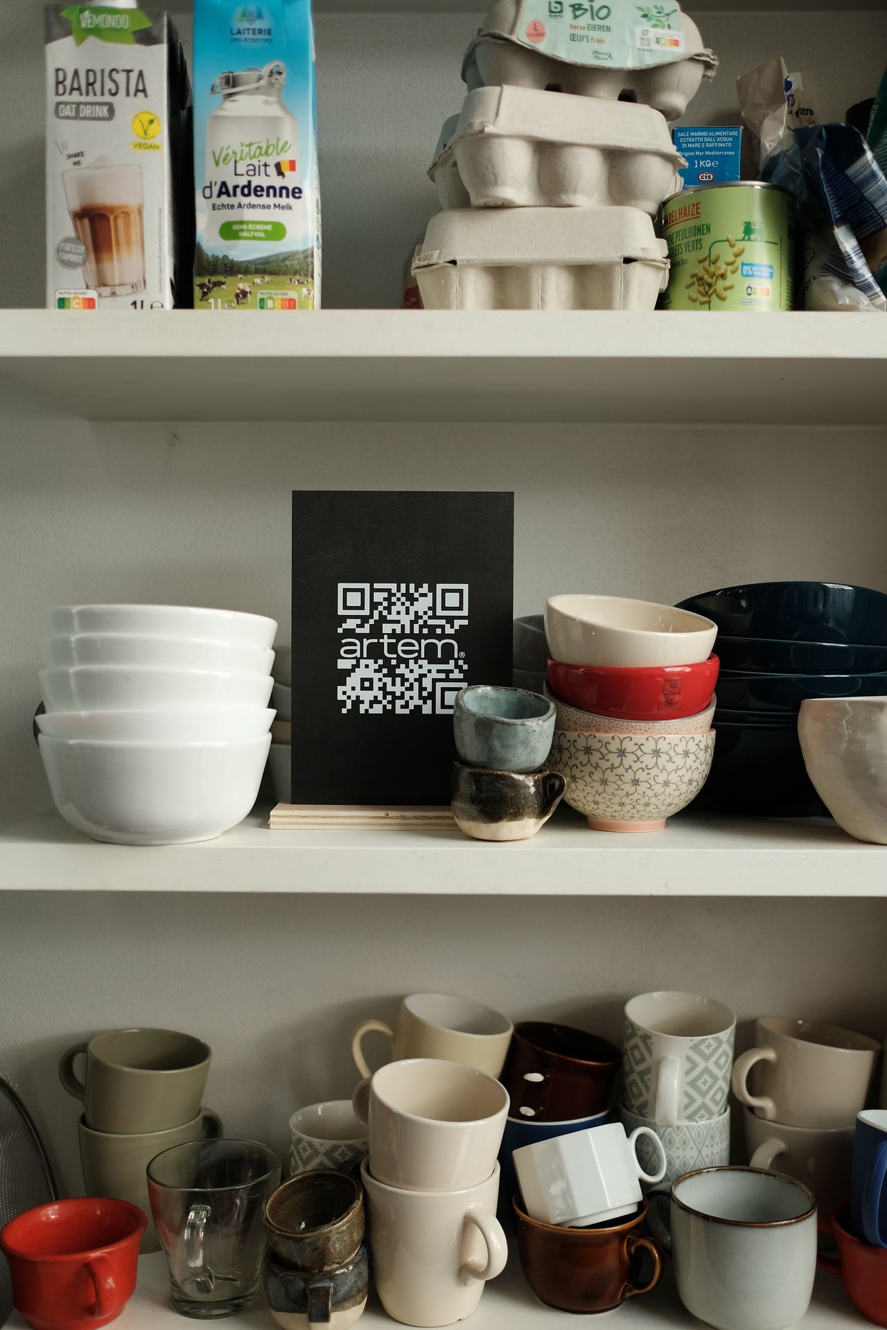 présentoir QR code noir personnalisé