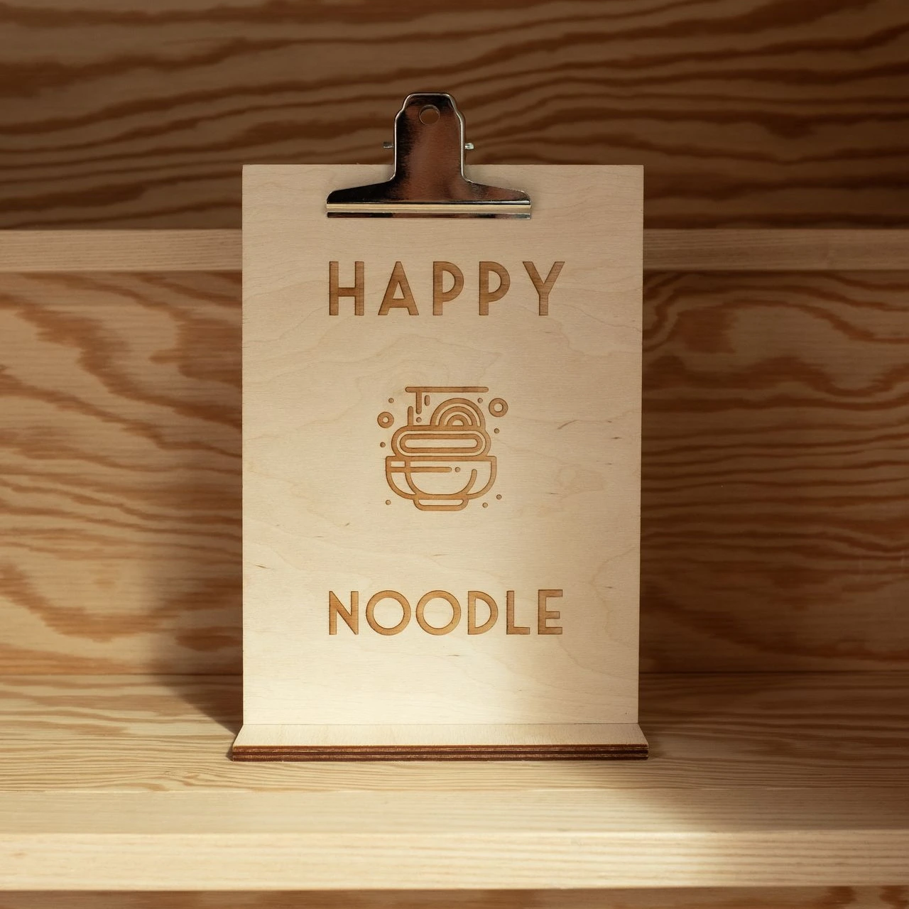 porte-menu bois personnalisé avec clip