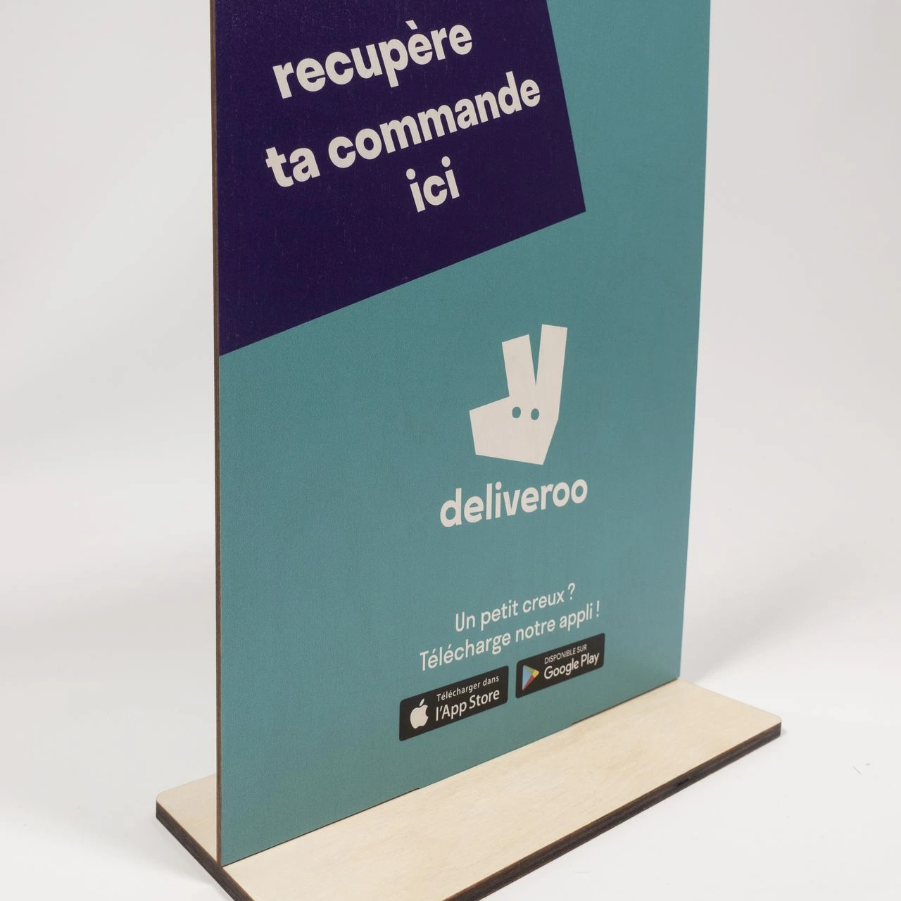 Présentoir imprimé personnalisé bois