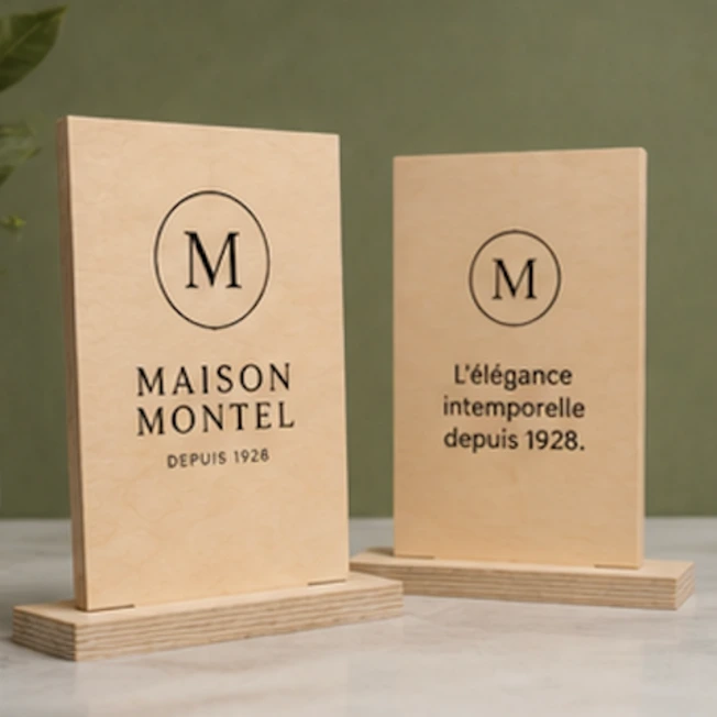 présentoir personnalisé avec socle