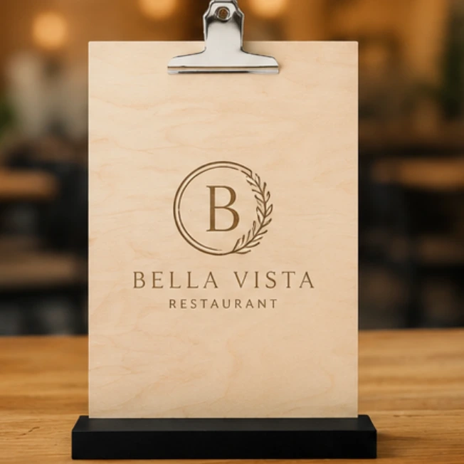 porte-menu personnalisé avec clip