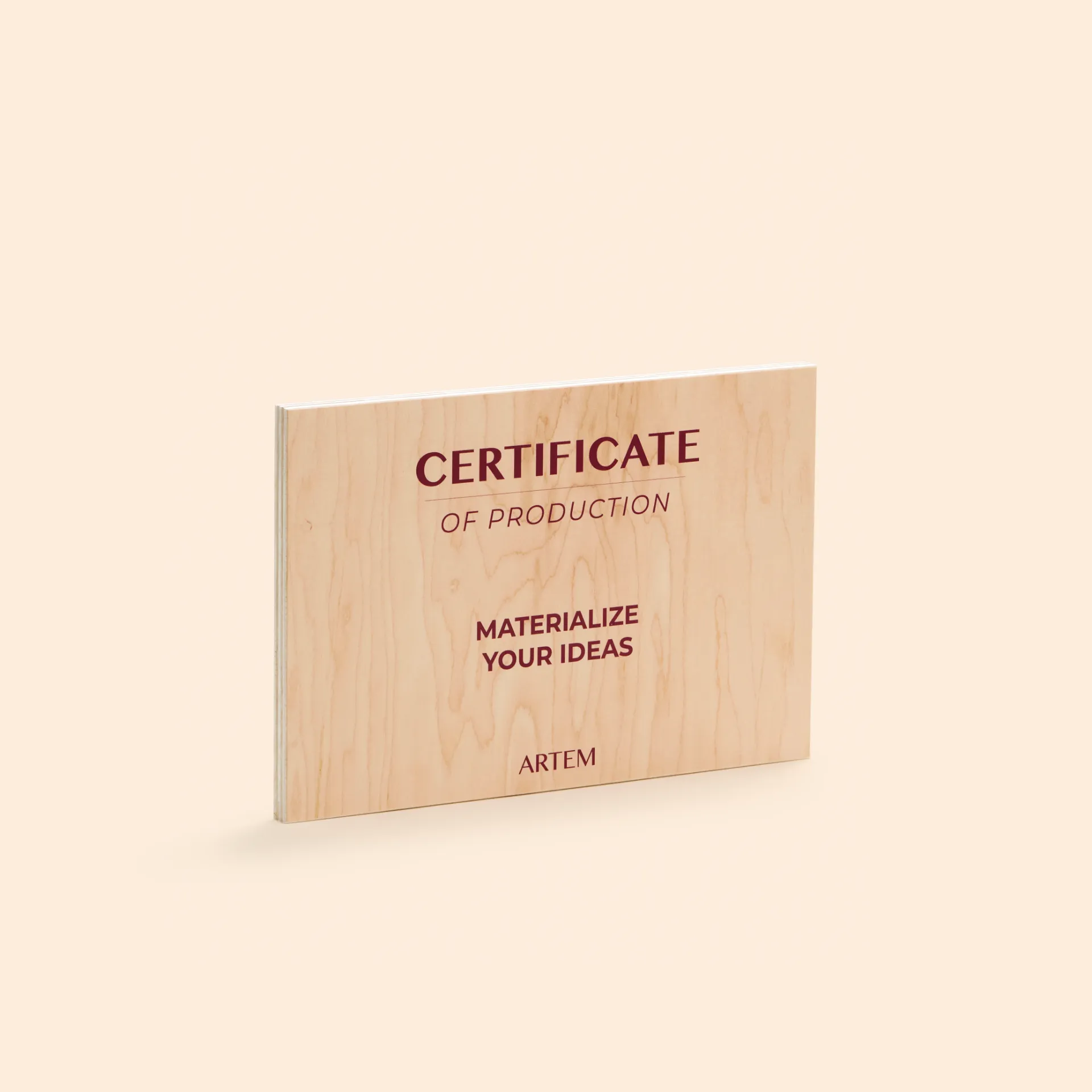 Certificat en bois