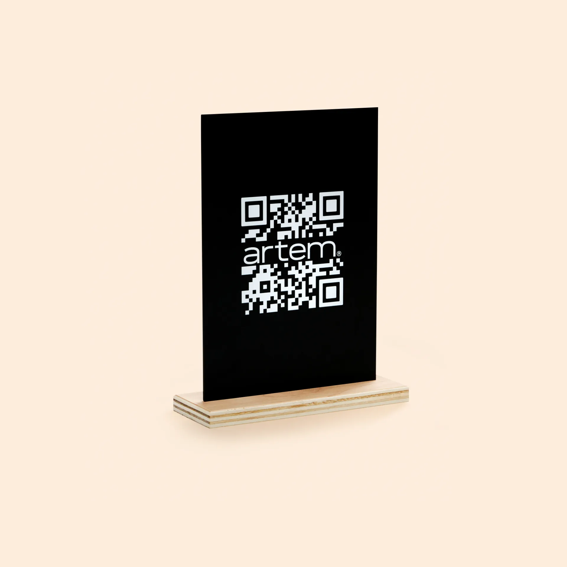 Présentoir socle bois forex noir imprimé
