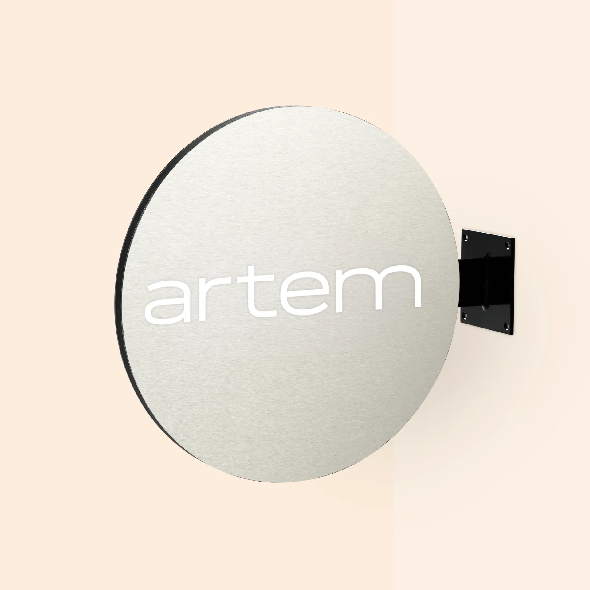 Enseigne extérieure ronde - aluminium